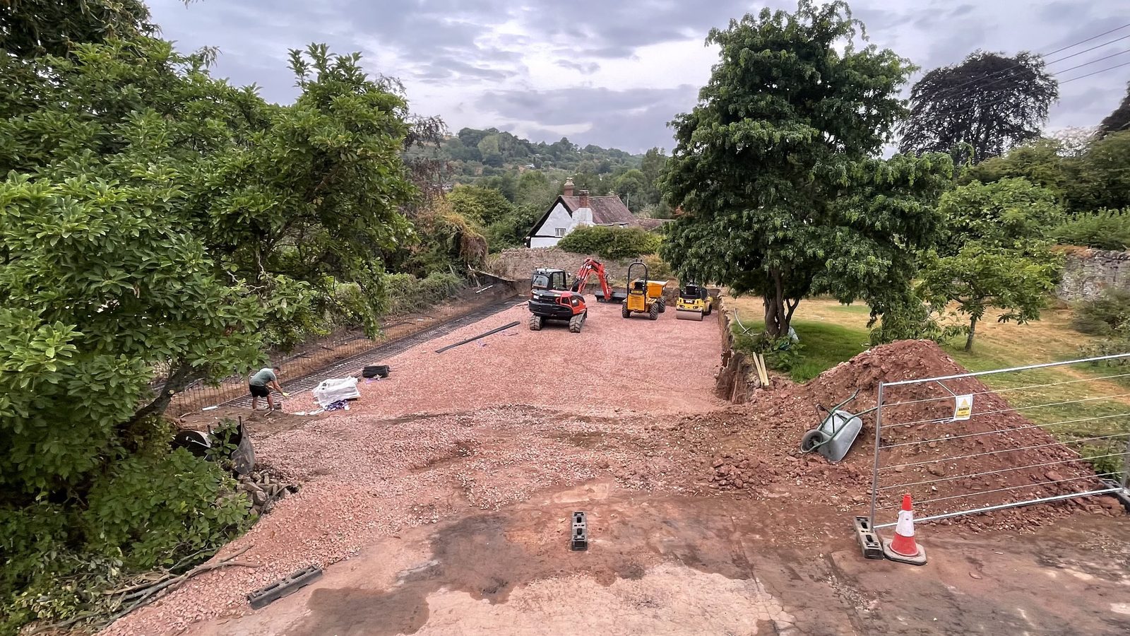 The prepared ground of the self-build site, ready for the ground-bearing slab